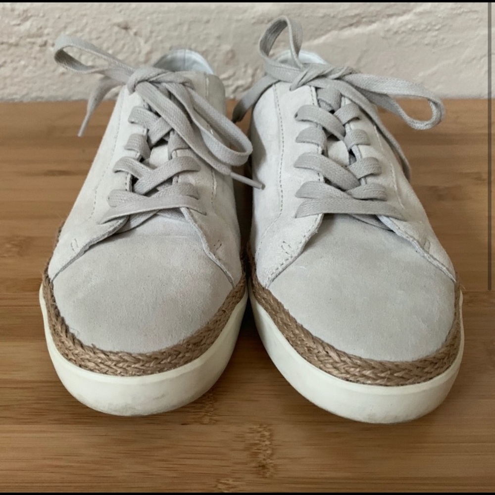 VINCE grey suede trainers with Espadrille Trim